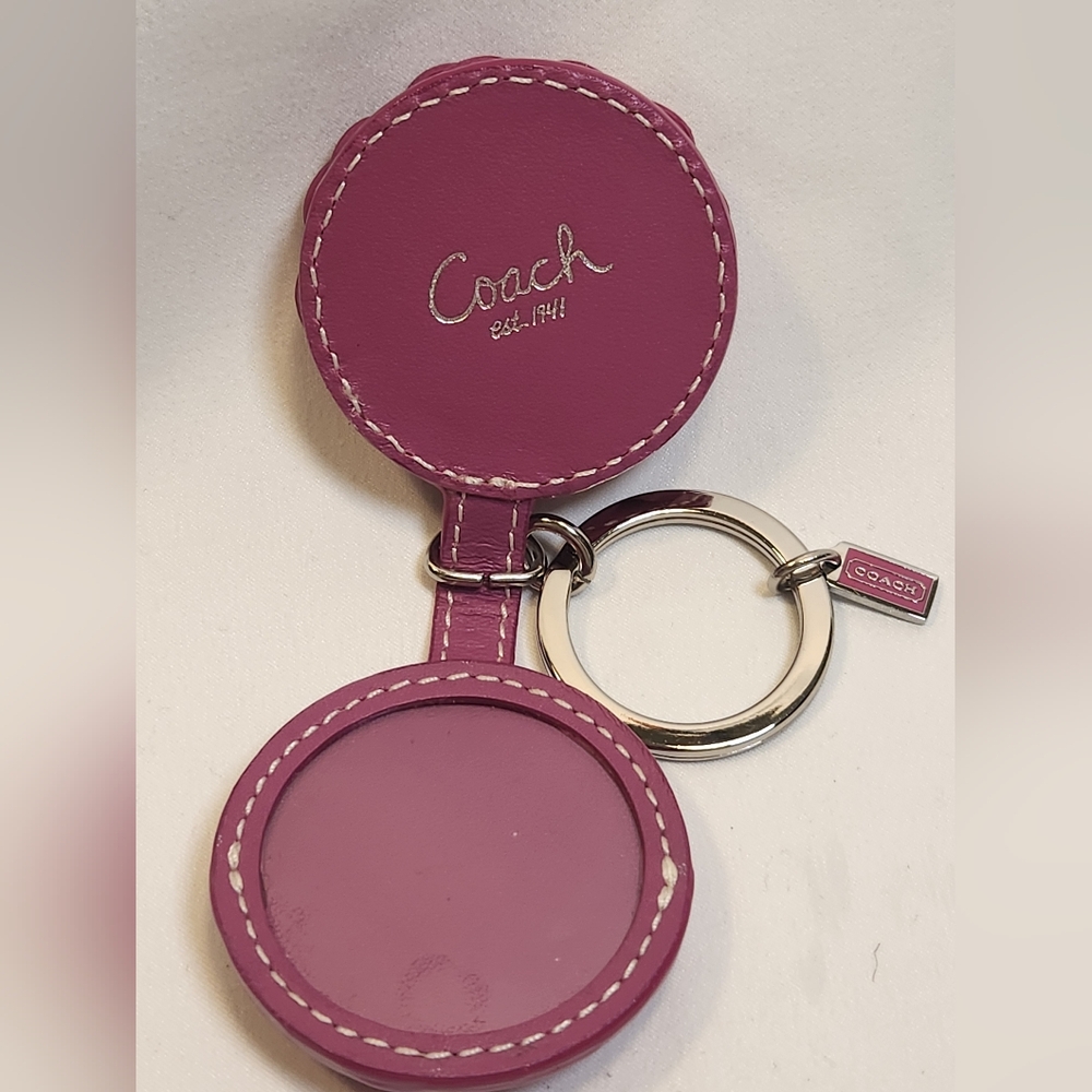 Coach RARE Pink Flower Mini Photo Keychain - Picture 4 of 4